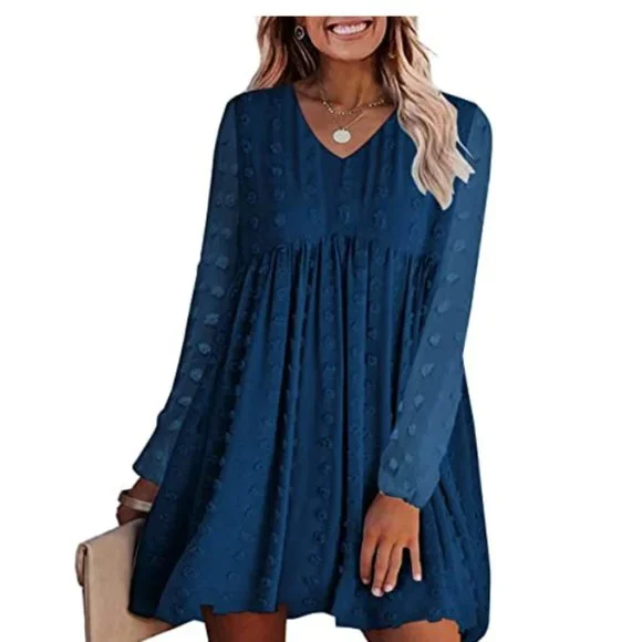 green emerald velvet dress PRETTYGARDEN Womens Long Sleeve Mini Dress Fall Crewneck Ribbed Knit S main image 0